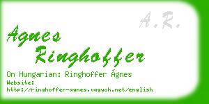 agnes ringhoffer business card